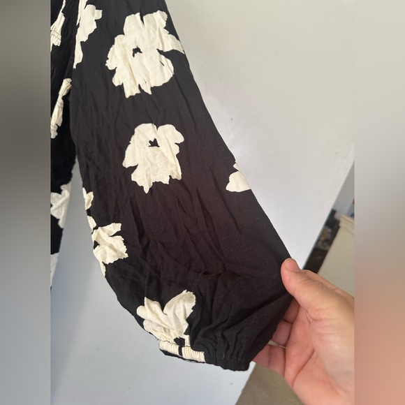 NWT Ava & Viv Women's Size Black Floral Balloon Sleeve Pleated Cocktail size 3X - Picture 5 of 12